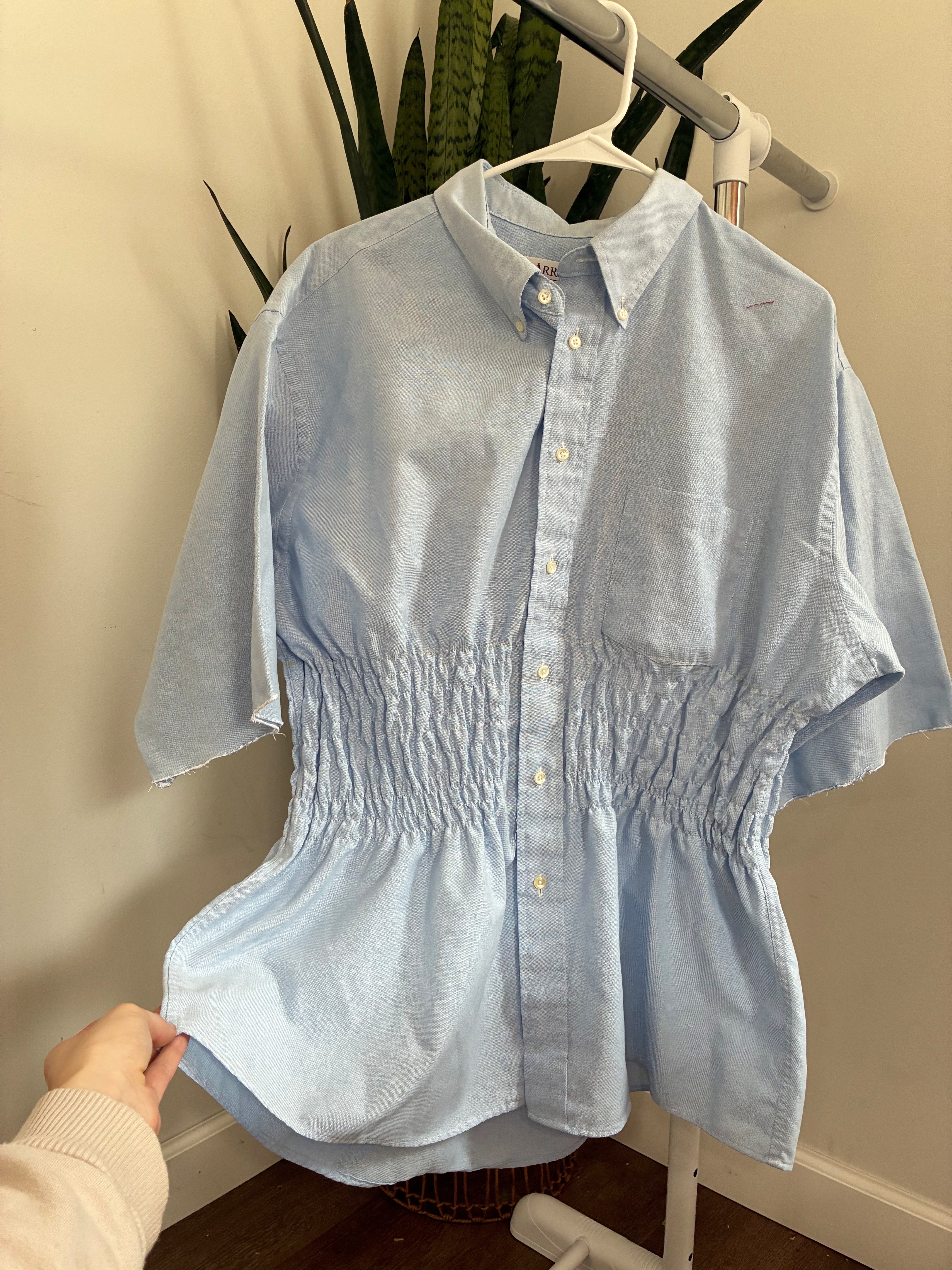 Cinched waist button down top (L / XL)