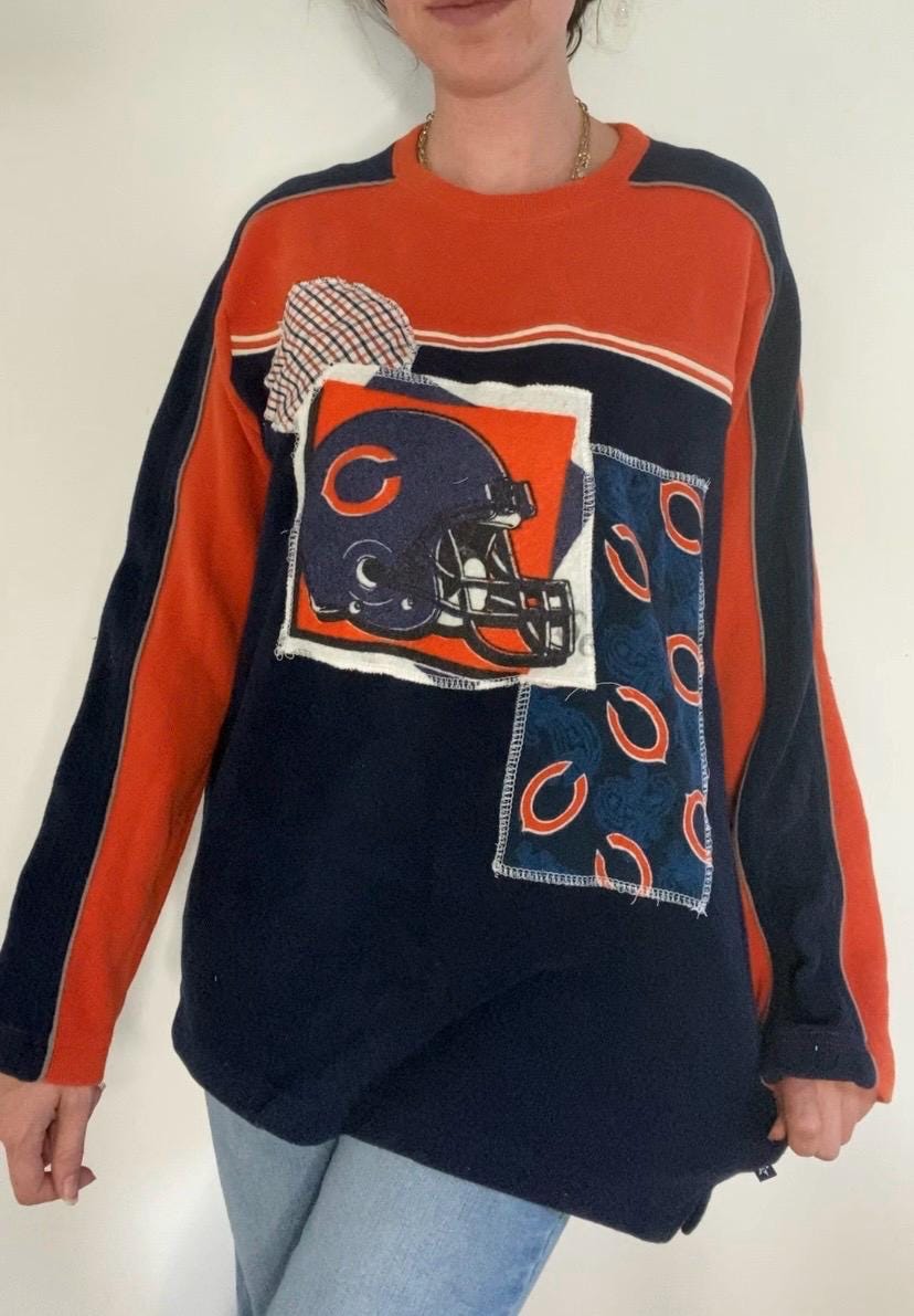 Chicago Bears patchwork vintage sweater unisex (M)