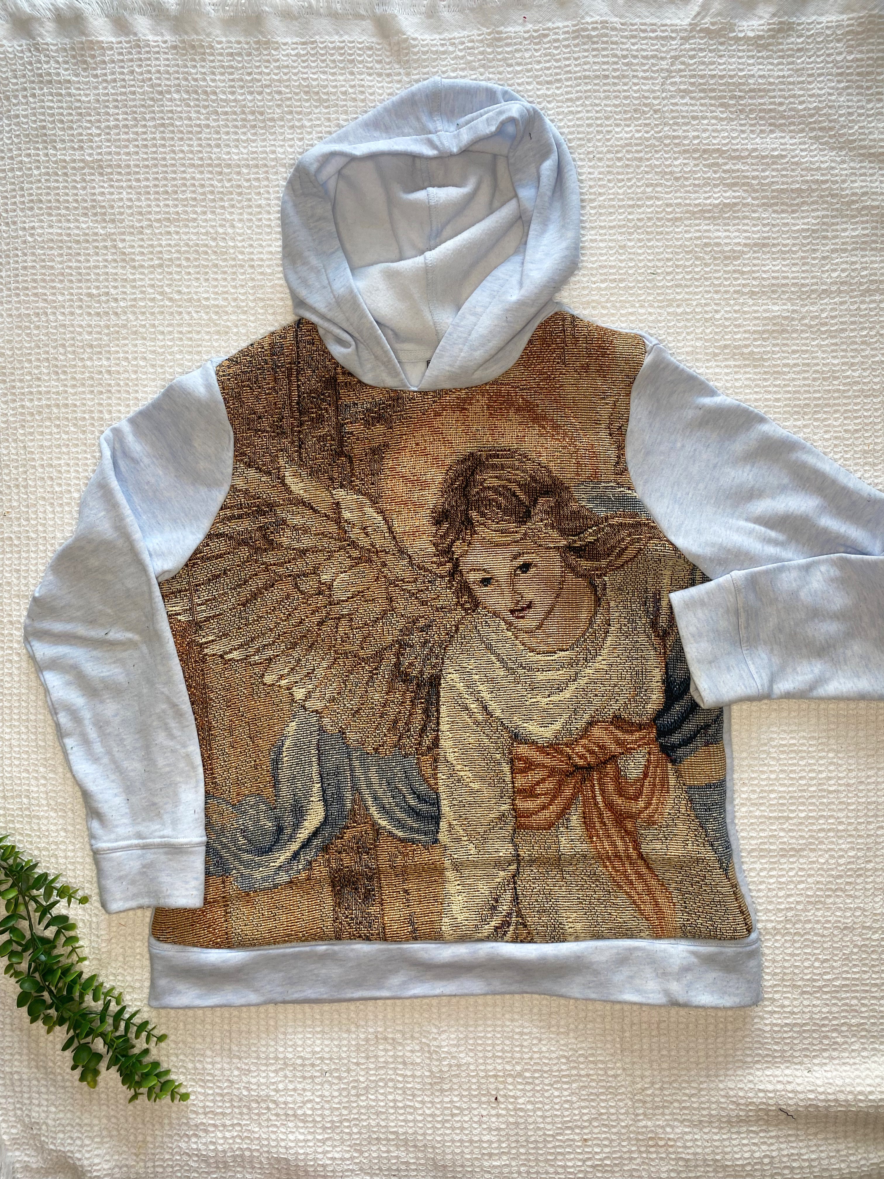 Light blue angel tapestry hoodie (M / L)