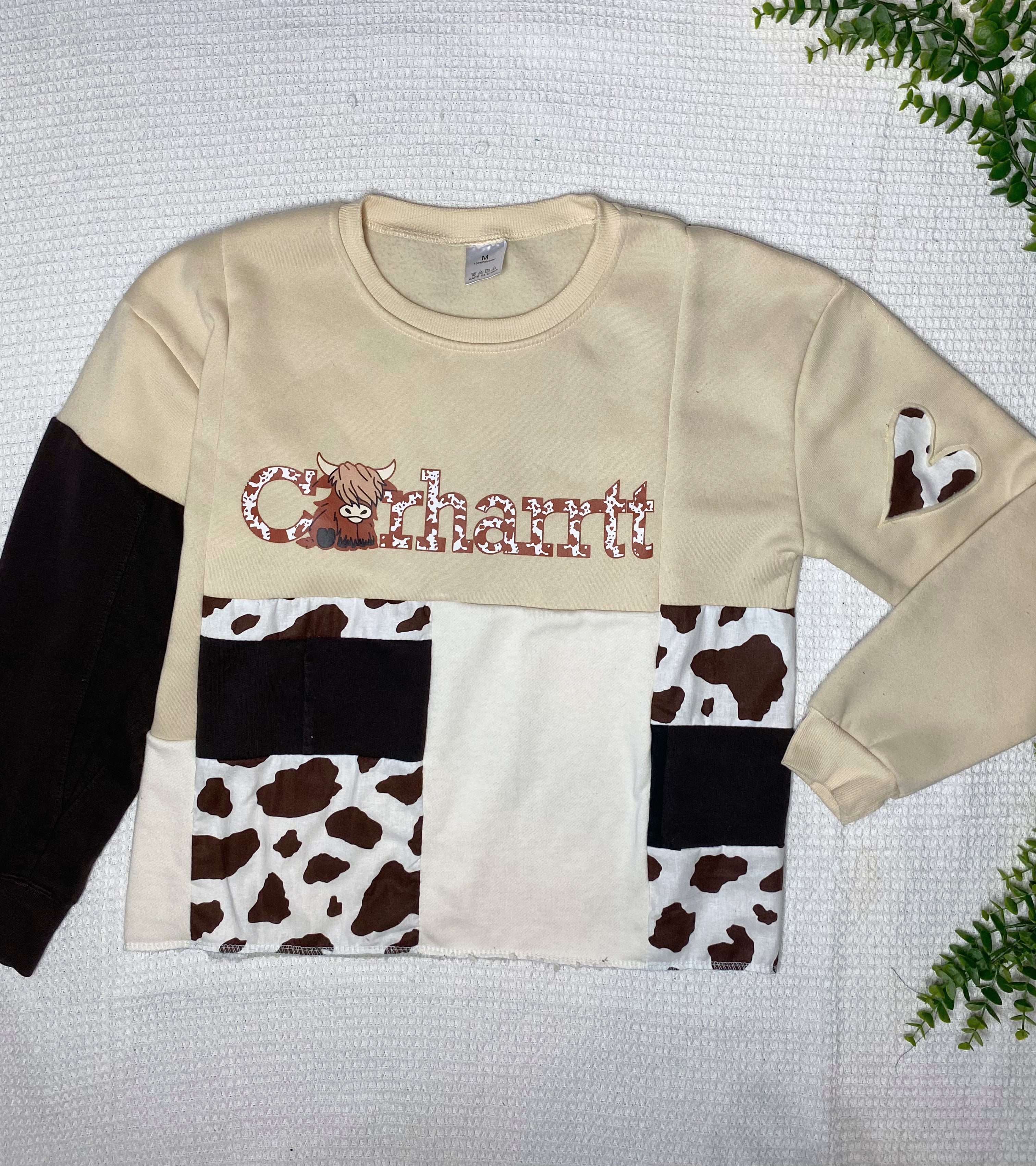 Cow Carhartt reworked crewneck (M)