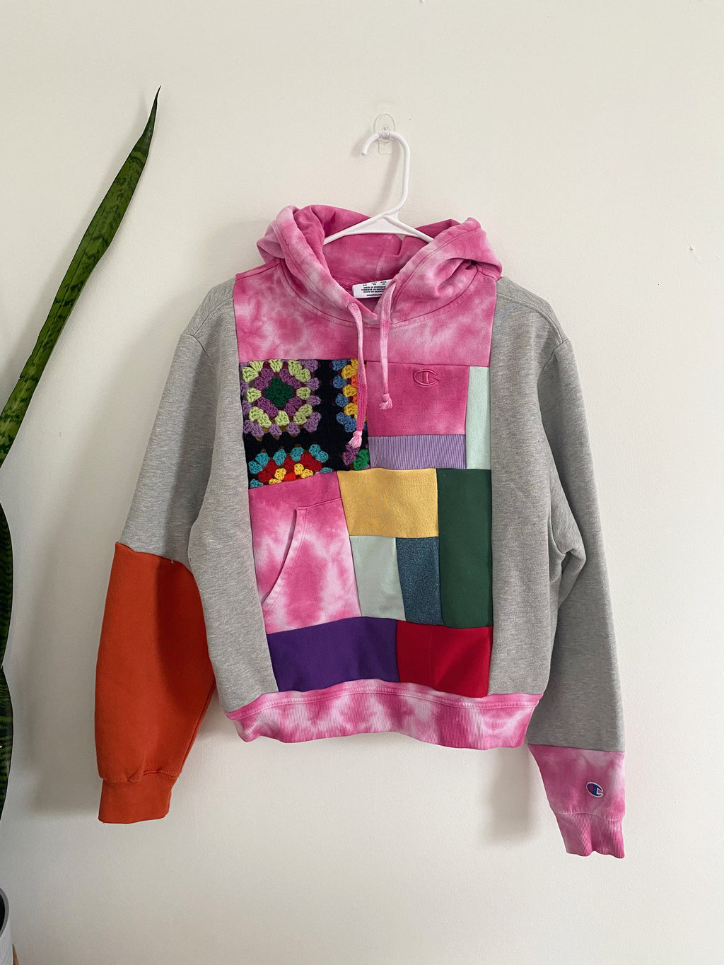 Colorful patchwork hoodie (S)