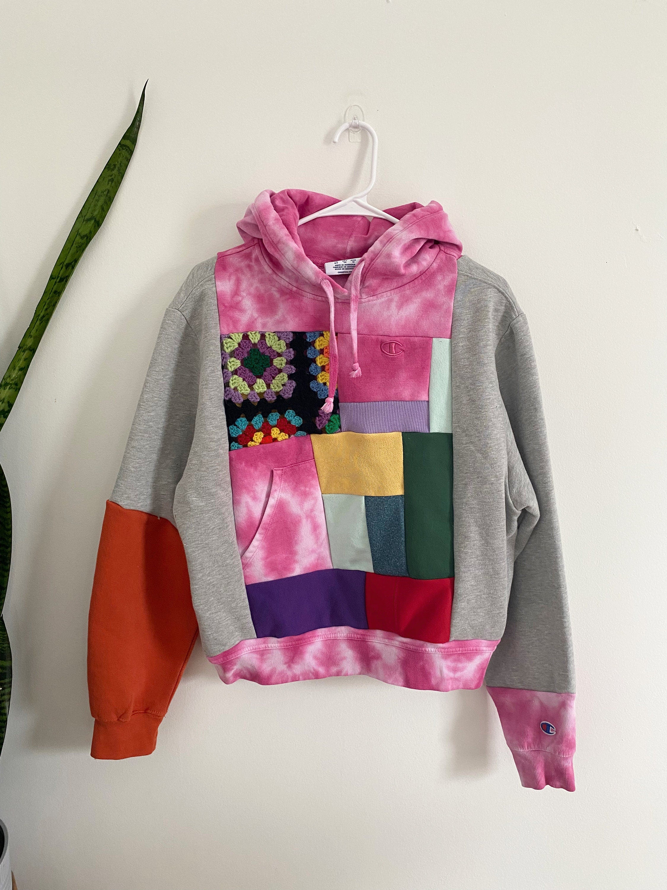 Colorful patchwork hoodie (S)