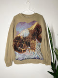 Bald eagle tapestry crewneck (L)