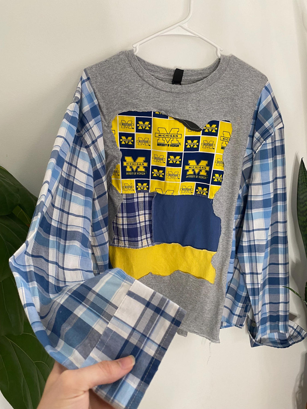 Michigan patchwork t-shirt flannel Unisex (M/L)