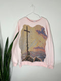 Light pink cross tapestry crewneck (2X)
