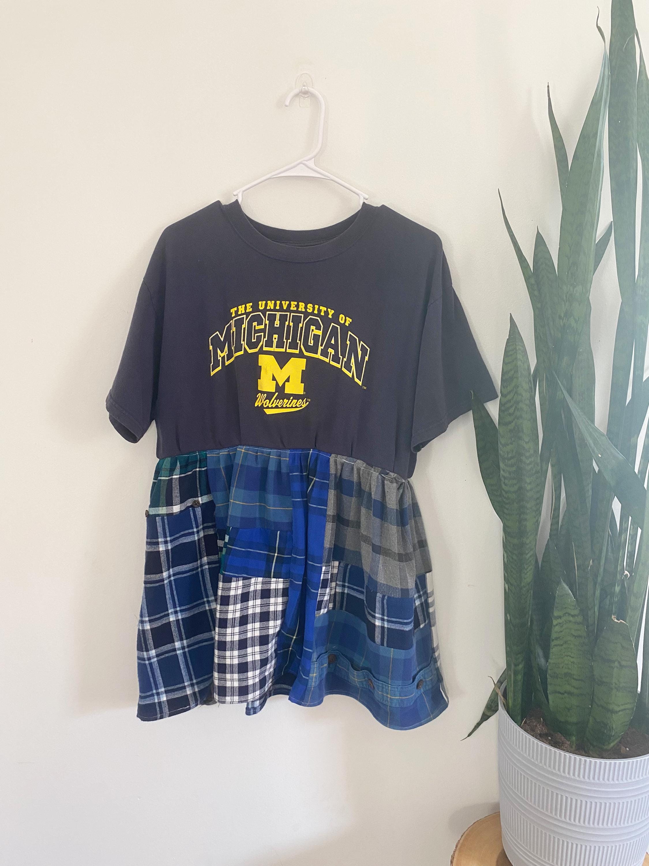 Michigan patchwork t-shirt dress (M)