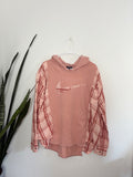 Pink flannel hoodie (2X)