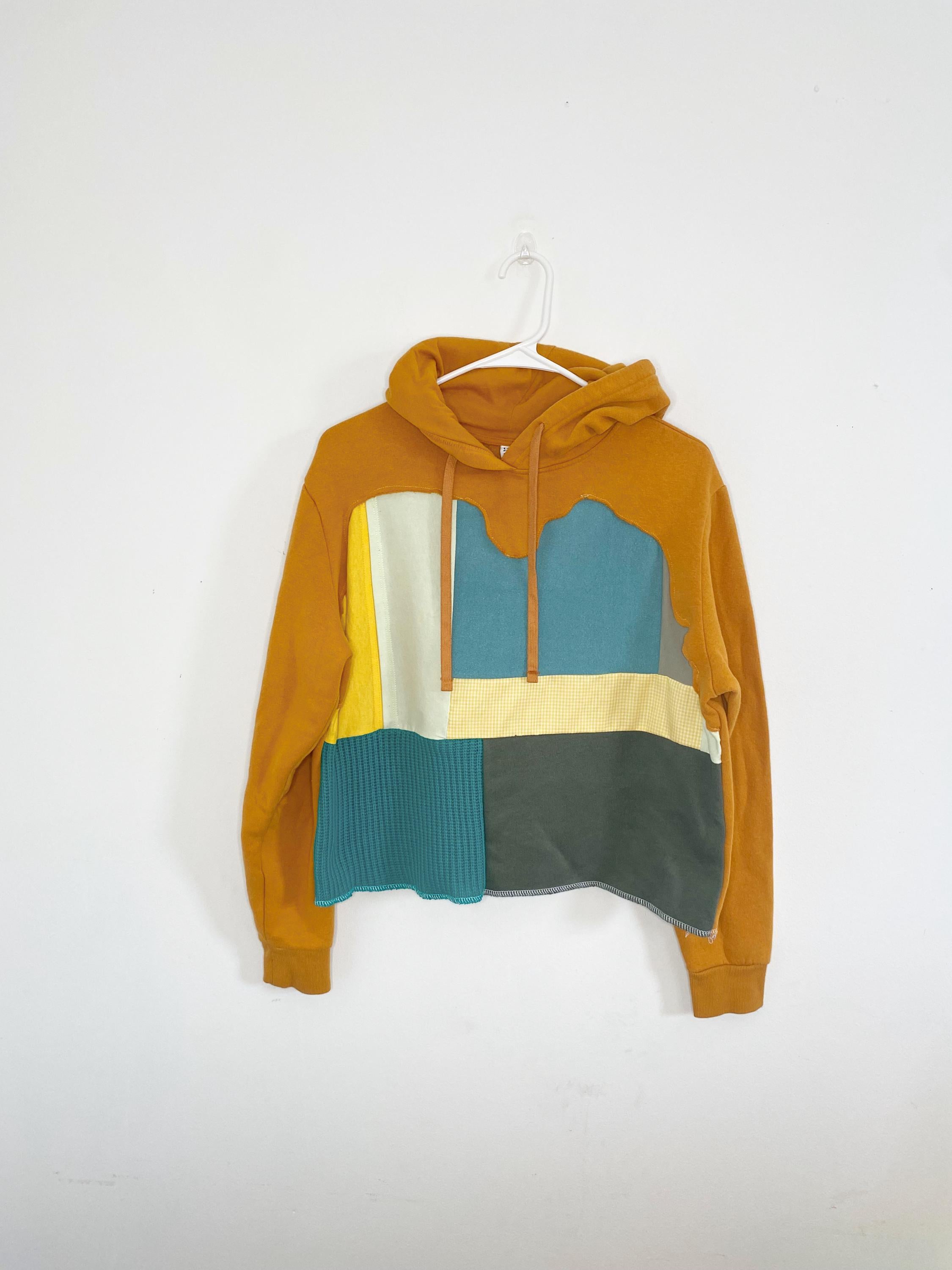 Colorblock patchwork hoodie (M)