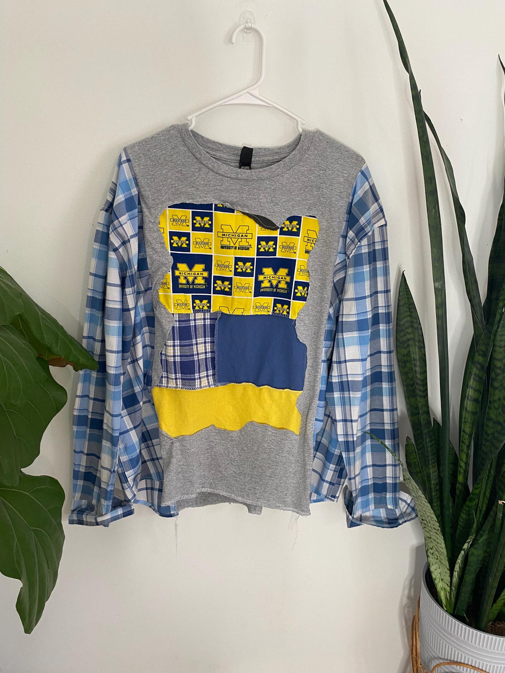 Michigan patchwork t-shirt flannel Unisex (M/L)