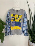 Michigan patchwork t-shirt flannel Unisex (M/L)