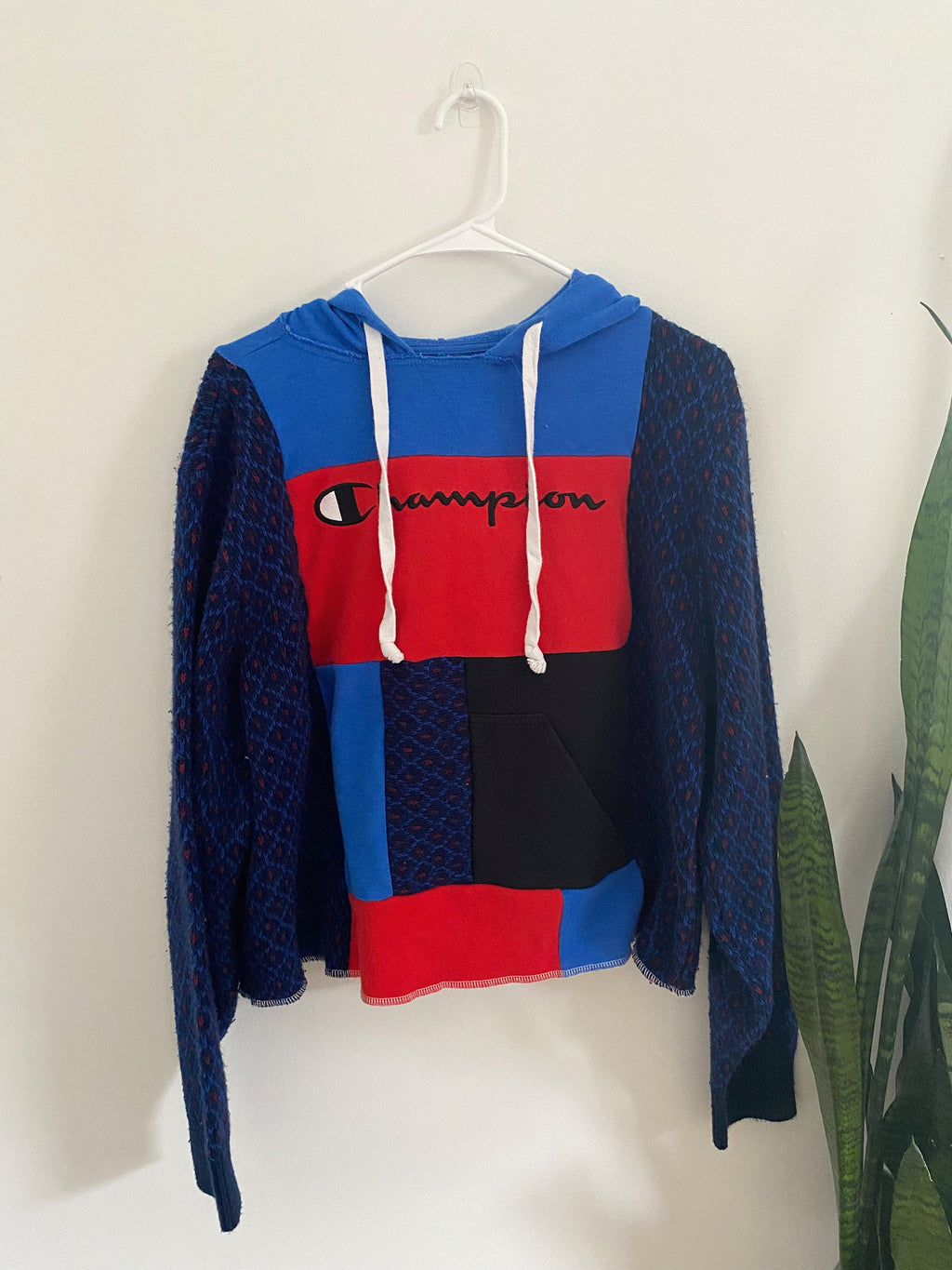 Patchwork sweater hoodie (M)