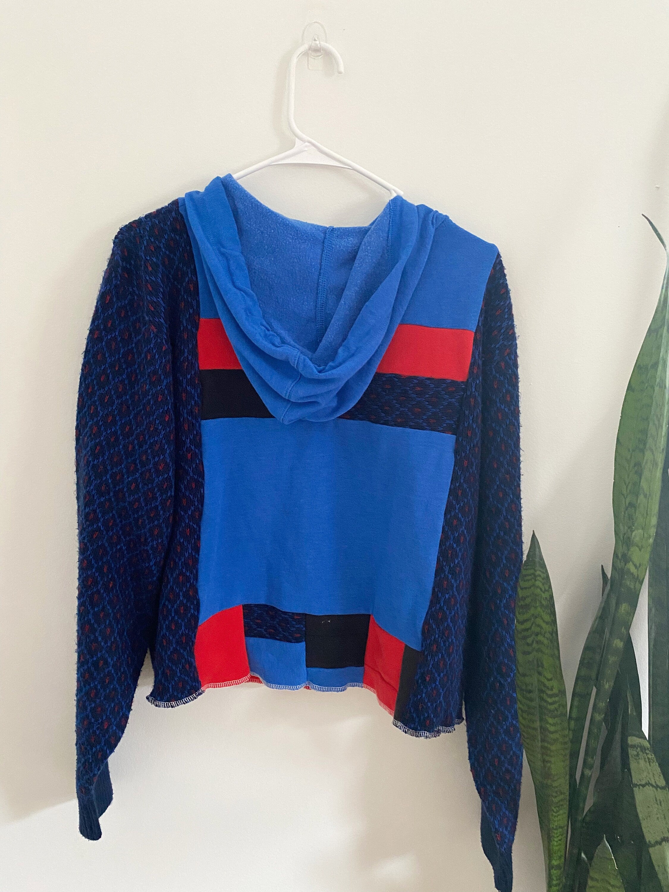 Patchwork sweater hoodie (M)